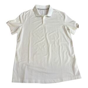 Lululemon Cotton Pique Short-Sleeve Polo White 23”‎ pit to pit L/XL Estimated